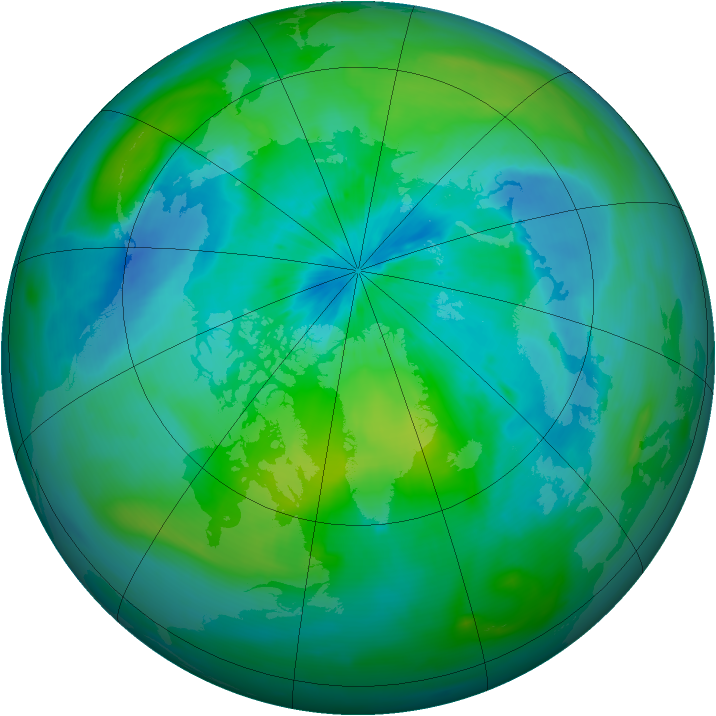 Arctic ozone map for 12 September 2014